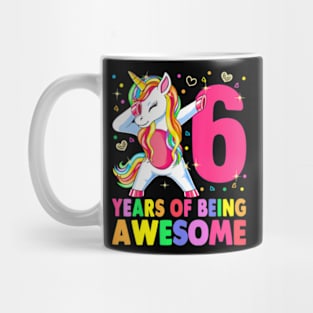 6 Years Old Unicorn Dabbing 6Th Birthday Girl Unicorn Party Mug